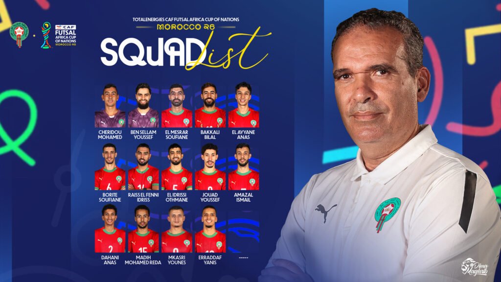 الدكيك يكشف عن لائحة أسود الفوتسال لخوض نهائيات كأس إفريقيا بالمغرب